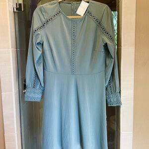H&M Teal Long Sleeve Cut-Out Dress